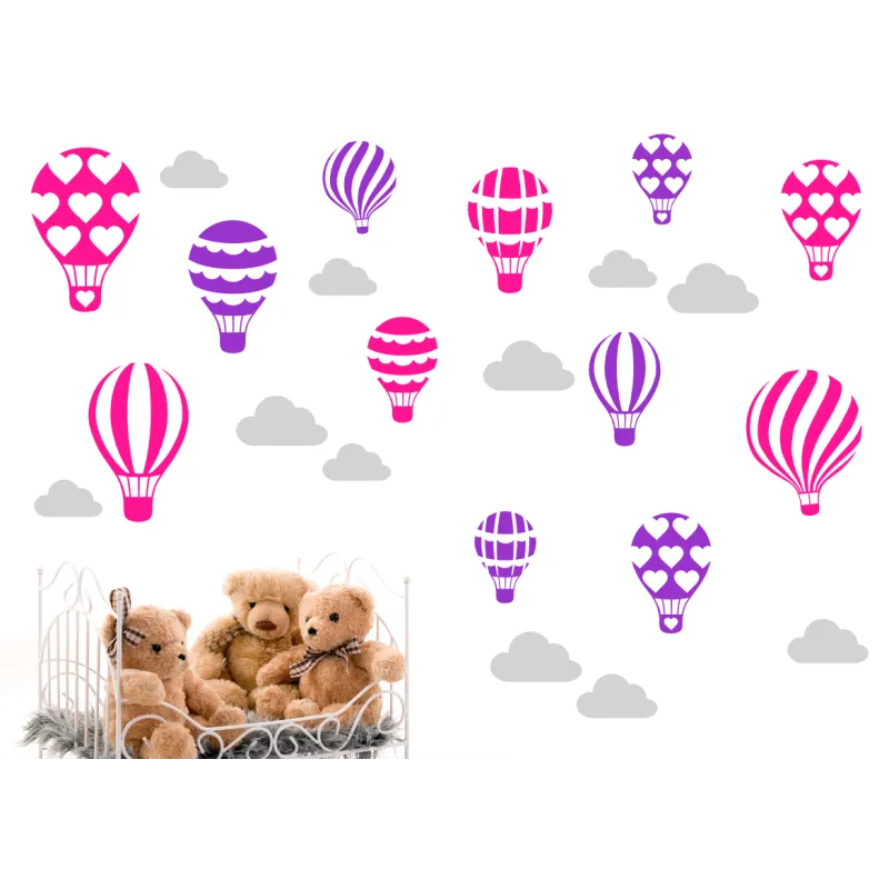 naklejki BALONY CHMURKI - 60 kolorów - DUŻY ZESTAW