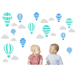 naklejki BALONY 12szt + CHMURKI 12szt - 60 kolorów