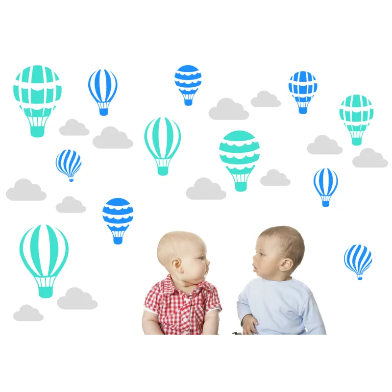 naklejki BALONY 12szt + CHMURKI 12szt - 60 kolorów