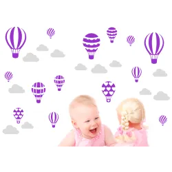naklejki BALONY 14szt + CHMURKI 12szt - 60 kolorów