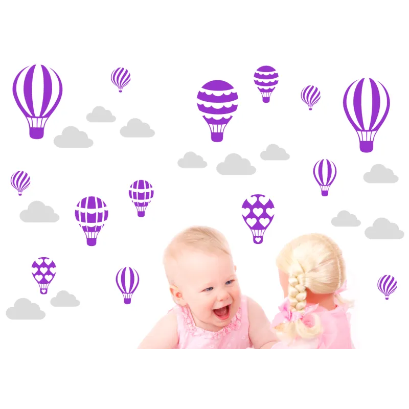 naklejki BALONY 14szt + CHMURKI 12szt - 60 kolorów